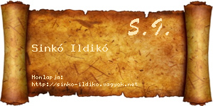 Sinkó Ildikó névjegykártya